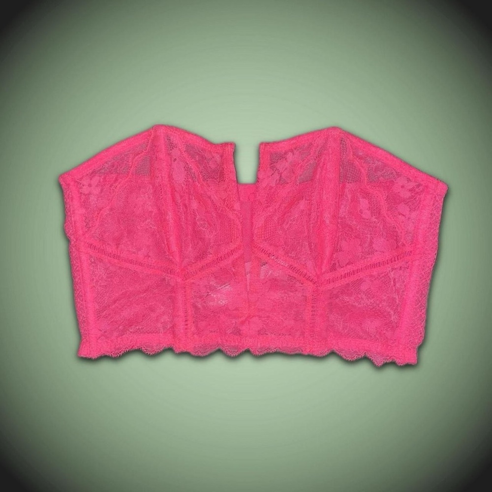 Pink Lace Bustier Top